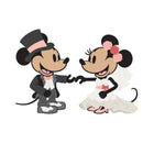 Cartoon characters in wedding attire on a white background