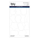 Sheet of cutting dies with balloon shapes on a white background, featuring Simon Hurley branding.