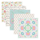 Three sheets of floral paper with different patterns on a white background