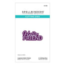 Spellbinders cutting dies packaging with 'Hello Friend' die on a white background