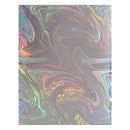 Marbled paper with multicolor pattern on a white background