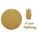 Brown paper cutout of a pineapple and 'A new beginning' text on a white background