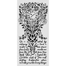 Decorative design with a clock and floral elements on a white background