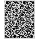 Decorative black floral pattern on a white background