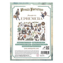 Packaging of Stamperia Ephemera paper cutouts with illustrations and text on a white background