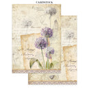 Cardstock with floral design and text on a white background