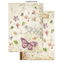 Cardstock with floral and butterfly design on a white background