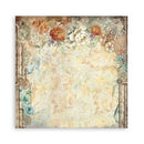 Decorative paper with floral and mechanical design on a white background