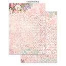 Cardstock with floral and script design on a white background