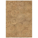 Textured brown paper with circular patterns on a white background