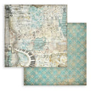 Sheet of decorative paper with musical design and floral pattern