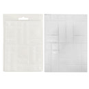 Two white pegboards with different patterns on a white background