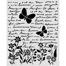 Decorative design with butterflies and flowers on a text background