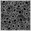 Black floral pattern on a white background