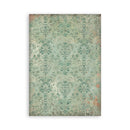 Decorative paper with vintage-style floral pattern on a white background