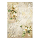 Floral design with text on a textured background