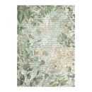 Stamperia A4 Rice Paper - Herbarium Silvae Leaves Background