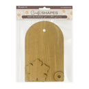 Package of Craft Shapes MDF Blanks with a leaf design on a white background