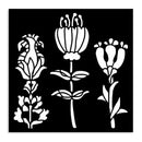 Stamperia Thick Stencil 4.72" √ó 4.72" - Furry Friends Stylised Flowers