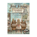 Book cover of 'Junk Journal Symphony' by Sara Alcohobendas with an illustration of a girl playing an organ.