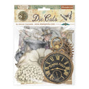 Package of Stamperia die cuts with vintage-themed design, including a clock and steampunk elements.