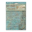 Packaging of Stamperia Rice Paper with musical sheet design and decorative elements.