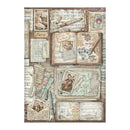 Decorative paper with musical-themed designs, including sheet music and instruments, on a white background.