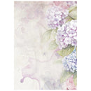 Floral design with hydrangeas on a textured background