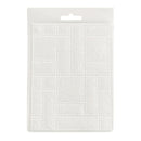 Clear plastic sheet with grid pattern on a white background