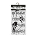 Stamperia Thick Stencil 4.72"x 9.84" - Herbarium Silvae Letter with Flowers