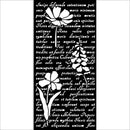 Stamperia Thick Stencil 4.72"x 9.84" - Herbarium Silvae Letter with Flowers
