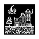 Stamperia Thick Stencil 7" x 7" - Gear Up for Christmas Houses