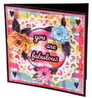 Colorful card with floral decorations and 'you are fabulous' text on a white background