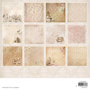 Collection of vintage-style paper designs with floral and teddy bear patterns.