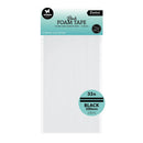 Packaging of black foam tape with a white background