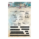 Decorative paper with religious text and ocean-themed illustrations on a white background