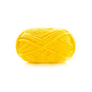 Yellow yarn ball on a white background
