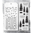 Tim Holtz Mixed-Media Stamps & Stencil - Bottlebrush Trees