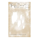 Tracy Evans Boutique Designs stamp with owl silhouette on textured beige paper