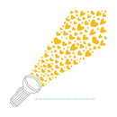 Fountain pen with yellow heart-shaped ink cartridges on a white background