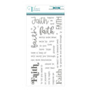 Trinity Stamps 'Simply Sentimental' clear stamp set with 'Faith' text on a white background