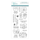 Clear stamp set with cartoon-style illustrations on a white background