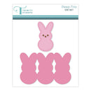Trinity Stamps Peep-Trio die set with pink bunny shapes on a white background