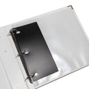 Clear plastic sheet with metal clips on a white background