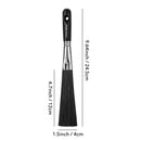Black shoe brush with measurements on a white background
