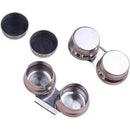 Set of metal containers with lids on a white background