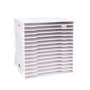 White letter tray with multiple compartments on a white background