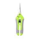 Gardening shears with green handles on a white background