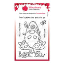 Clear stamp set with a gnome design by Woodware on a white background