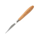 Wooden-handled tool with metal blade on a white background